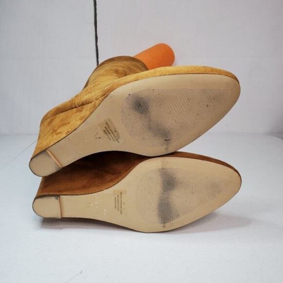 Athena Alexander Tan Slouch Faux Suede Hidden Wedge Fashion Boots 11 - Picture 7 of 10